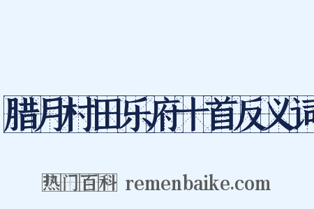 腊月村田乐府十首反义词是什么意思的图片